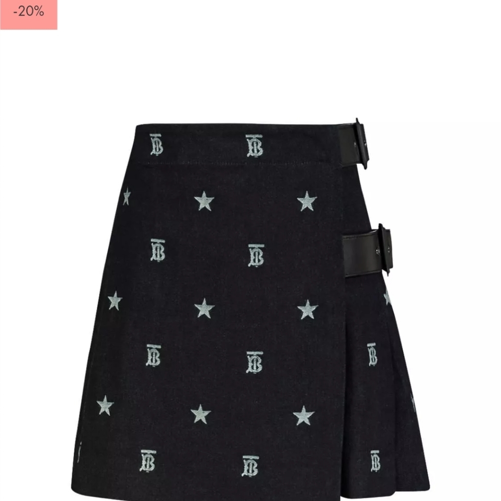 Burberry Star and Monogram Motif Japanese Denim Kilt